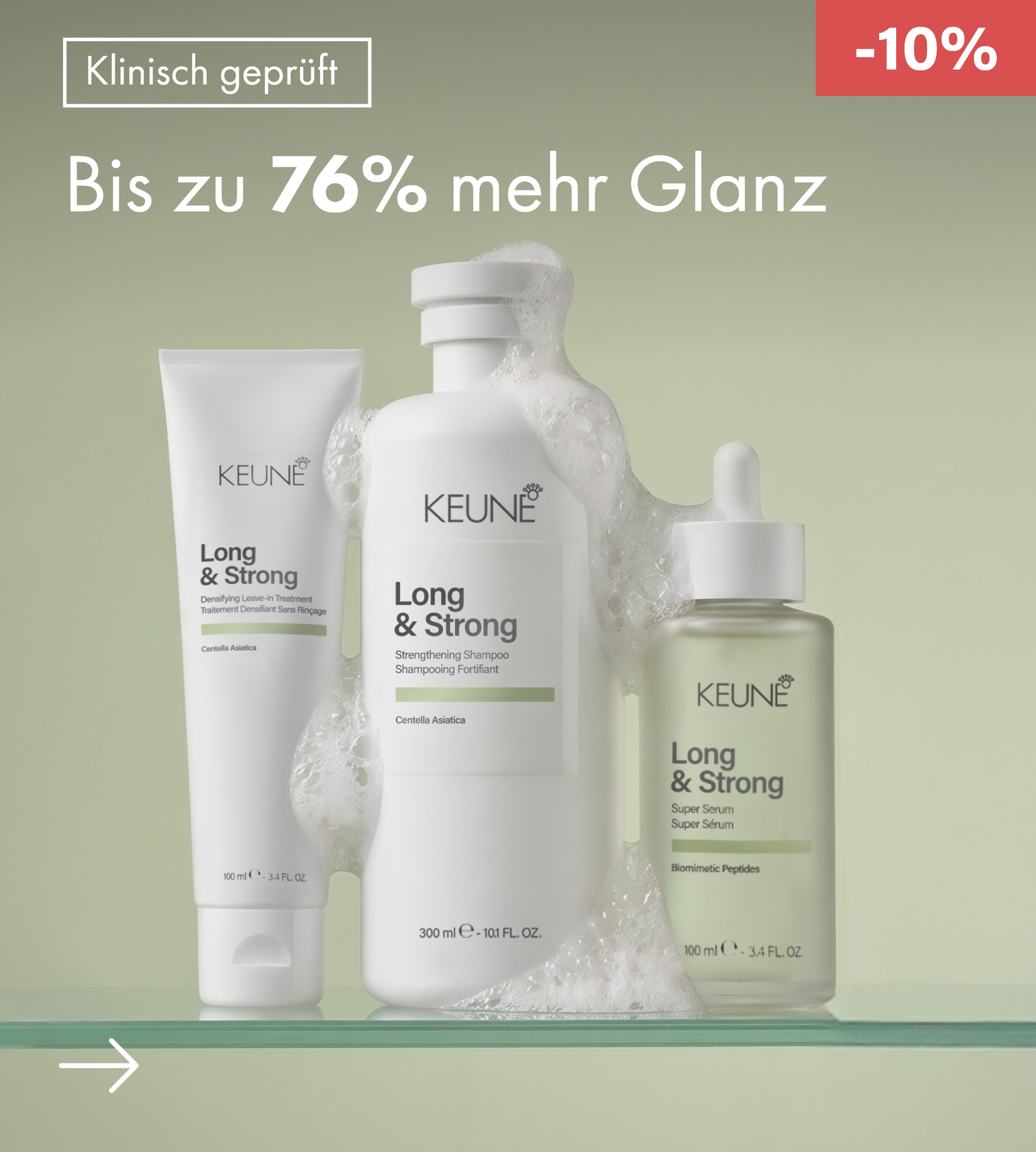 Haarpflegeset und Haarpflegeprodukte für kräftiges Haar