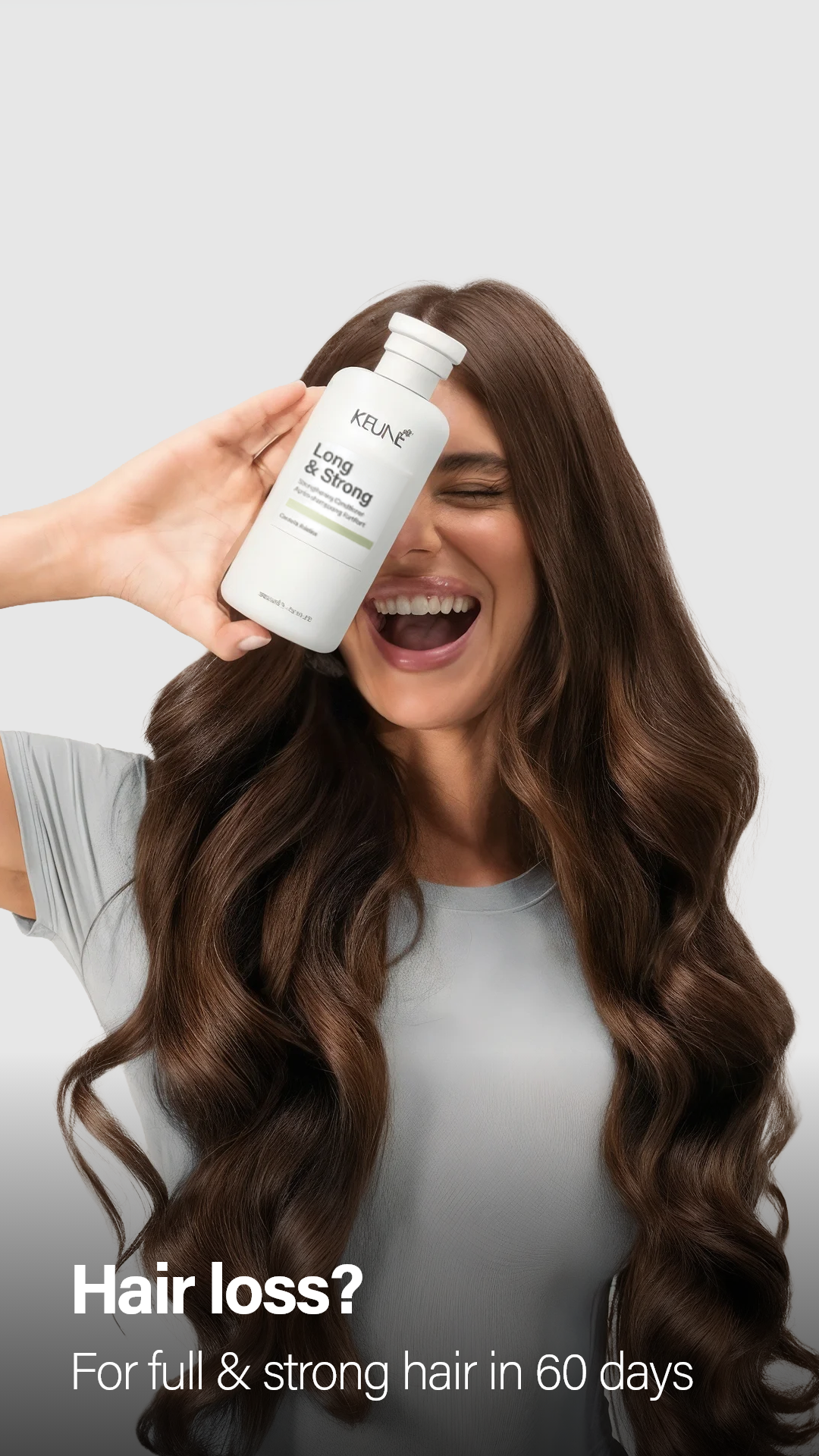 Strengthen and nourish strong hair with Keune's lightweight conditioner.