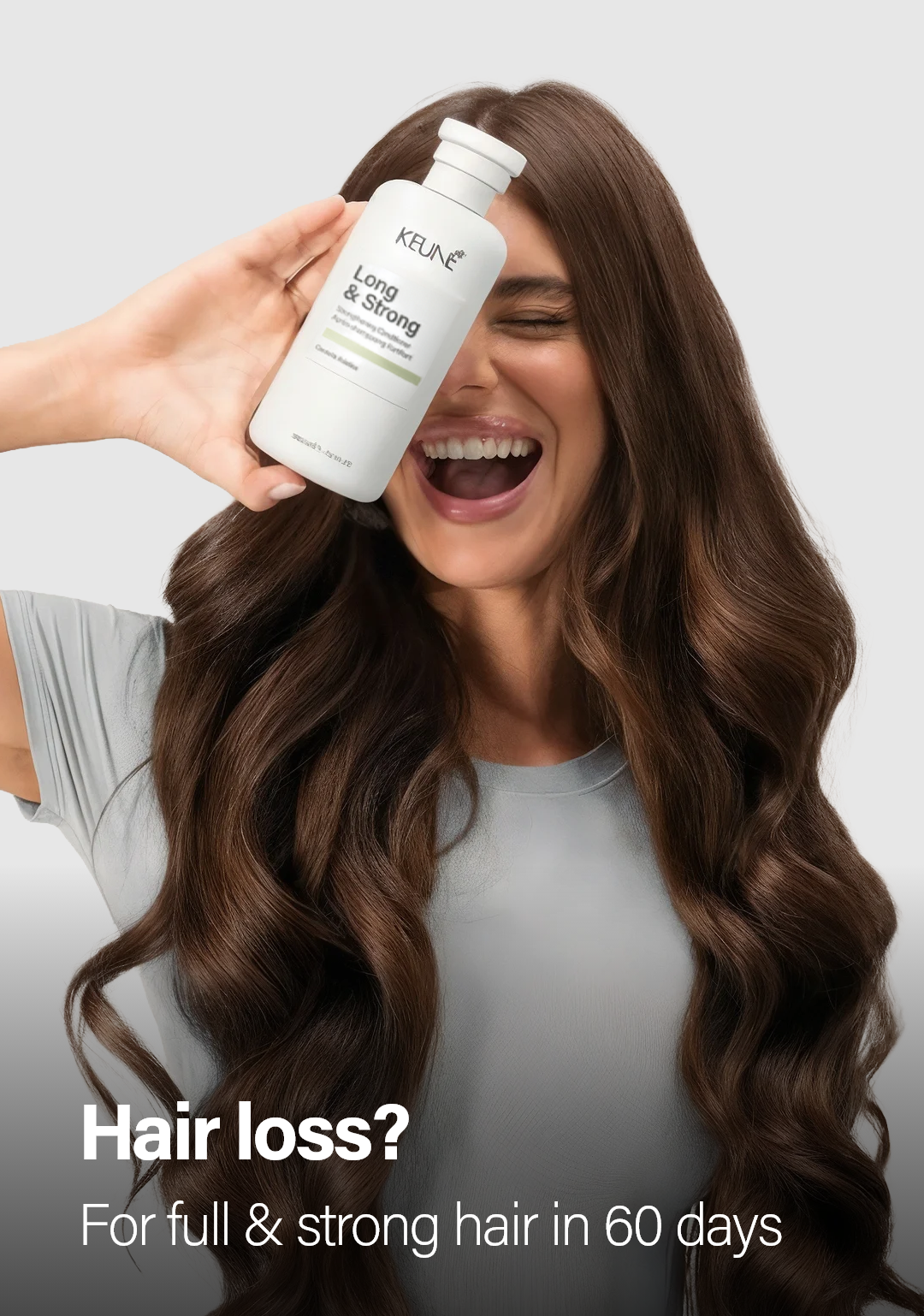 Strengthen and nourish strong hair with Keune's lightweight conditioner.