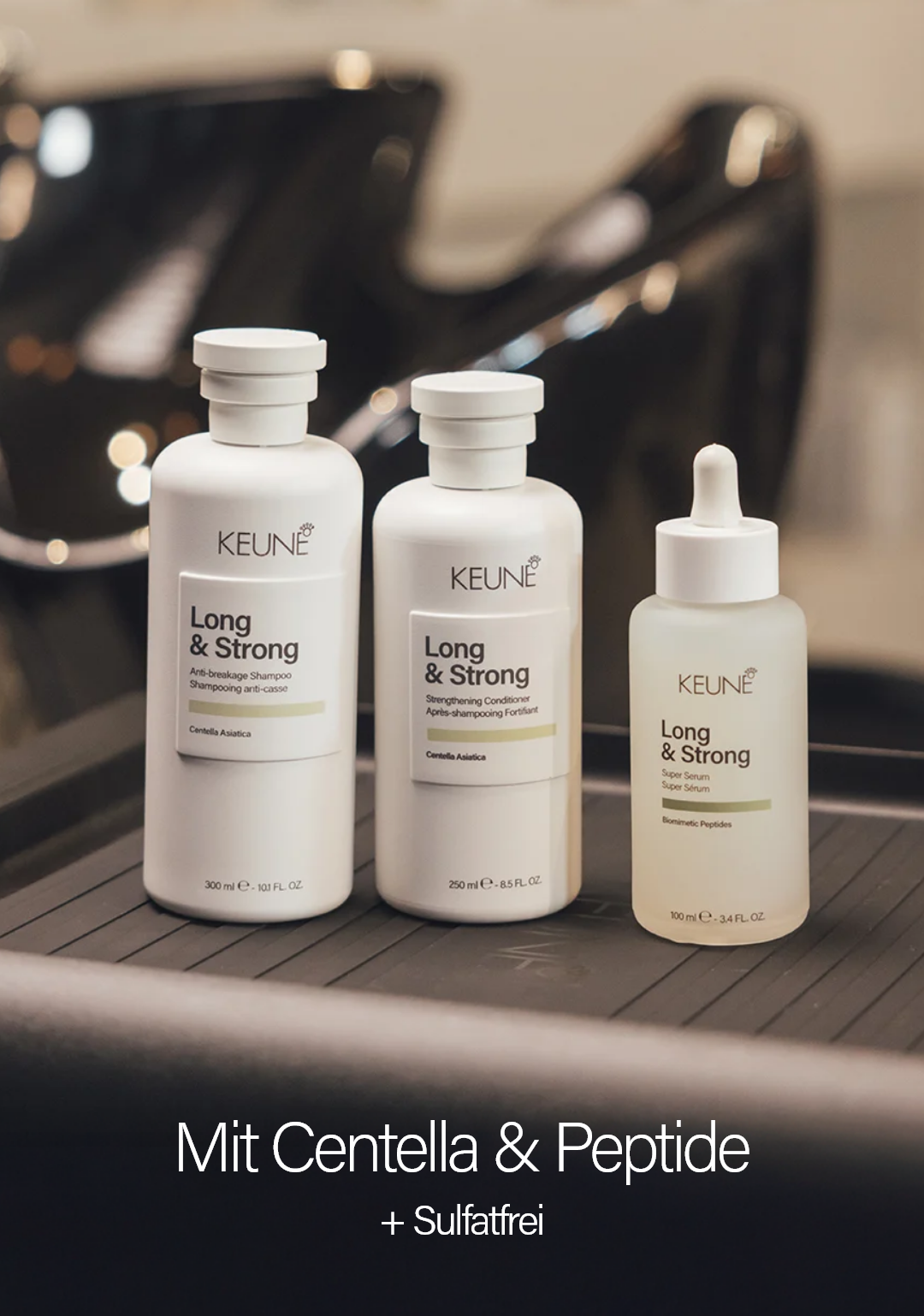 Verwöhne Dein kräftiges Haar mit Keunes reparierendem Conditioner.