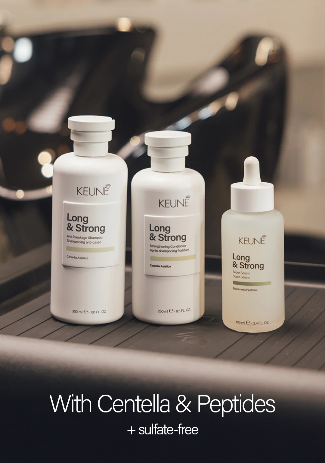 Strengthen and nourish strong hair with Keune's lightweight conditioner.