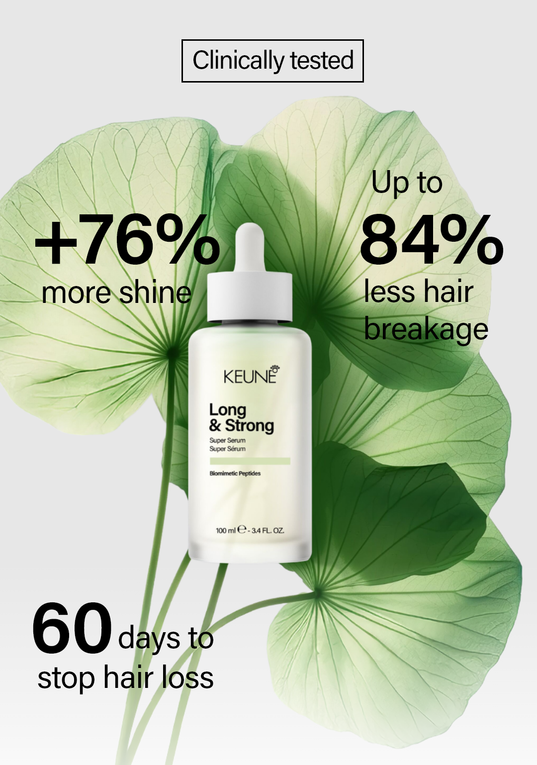 Strengthen and nourish strong hair with Keune's lightweight conditioner.
