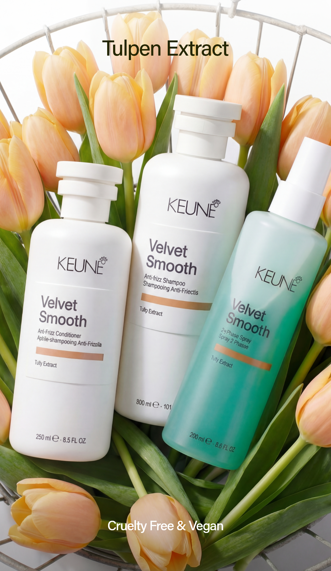 Velvet Smooth 2Phase Spray: Bestes Haarspray mit veganem Keratin für Frizz-Kontrolle. Bietet Anti-Feuchtigkeitseffekt und stellt Feuchtigkeit in frizzigem Haar wieder her.