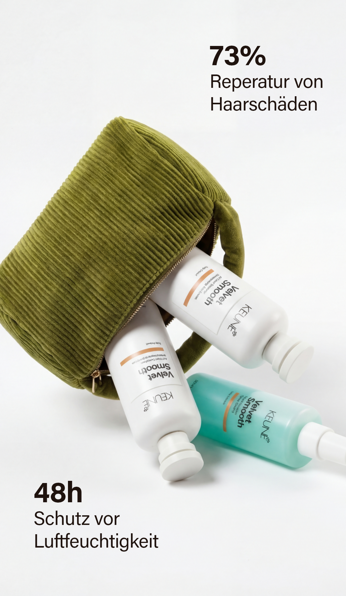 Velvet Smooth 2Phase Spray: Bestes Haarspray mit veganem Keratin für Frizz-Kontrolle. Bietet Anti-Feuchtigkeitseffekt und stellt Feuchtigkeit in frizzigem Haar wieder her.