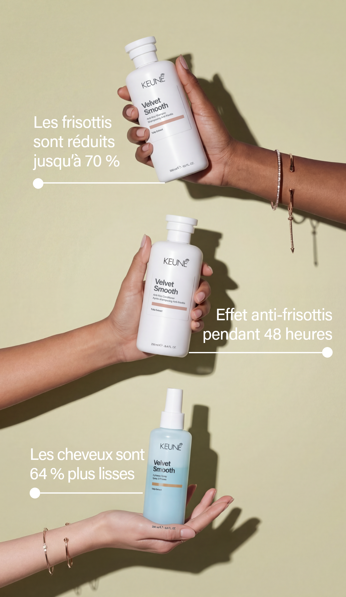Spray Velvet Smooth 2Phase : Meilleur spray anti-frisottis avec kératine végane. Contrôle frisottis, effet anti-humidité et réhydrate cheveux frisés en profondeur.